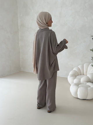 Musselin Set 2-Teiler TAUPE