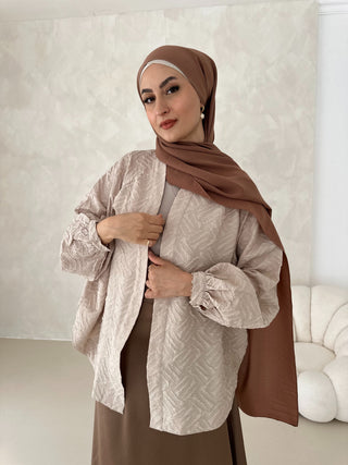 Aicha Kimono BEIGE mit MUSTER