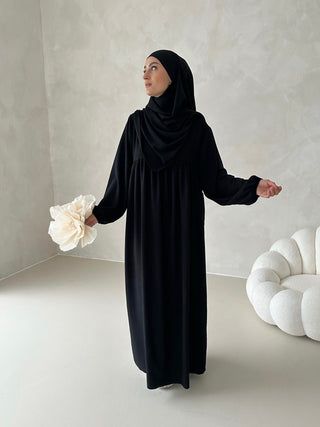 DAILY Abaya SET mit Khimar BLACK