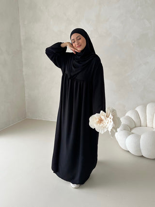 DAILY Abaya SET mit Khimar BLACK