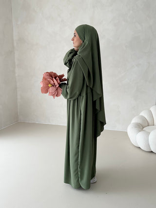 DAILY Abaya SET mit Khimar KHAKI