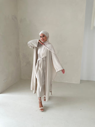 AYLA ABAYA 2-TEILER BEIGE