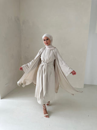 AYLA ABAYA 2-TEILER BEIGE