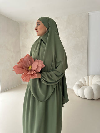 DAILY Abaya SET mit Khimar KHAKI