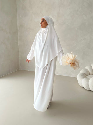 DAILY Abaya SET mit Khimar WHITE