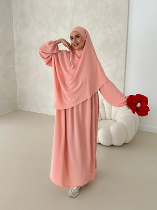 DAILY Abaya SET mit Khimar ROSE