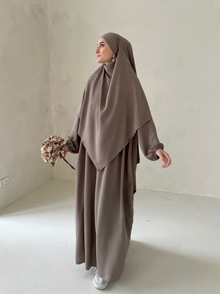 DAILY Abaya SET mit khimar TAUPE