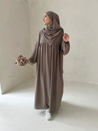 DAILY Abaya SET mit khimar TAUPE