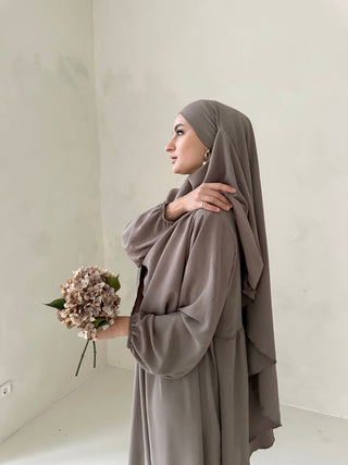 DAILY Abaya SET mit khimar TAUPE