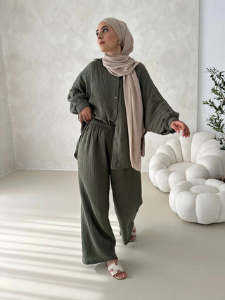 Musselin Set 2-Teiler KHAKI